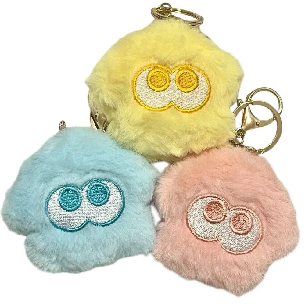 Splatoon Squid Inkling Chibi Plushie Keychain w Clip and Keyring in Yellow